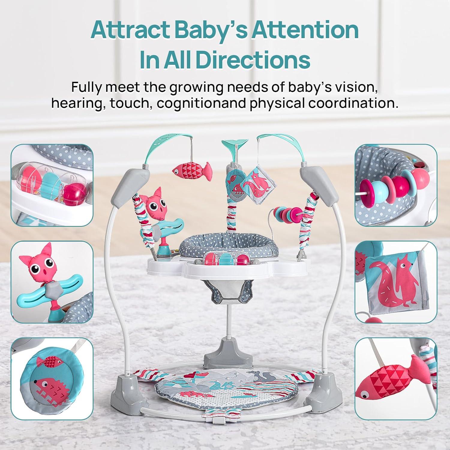 Centro de Actividad Portátil Rosa para Bebés 7-18 Meses