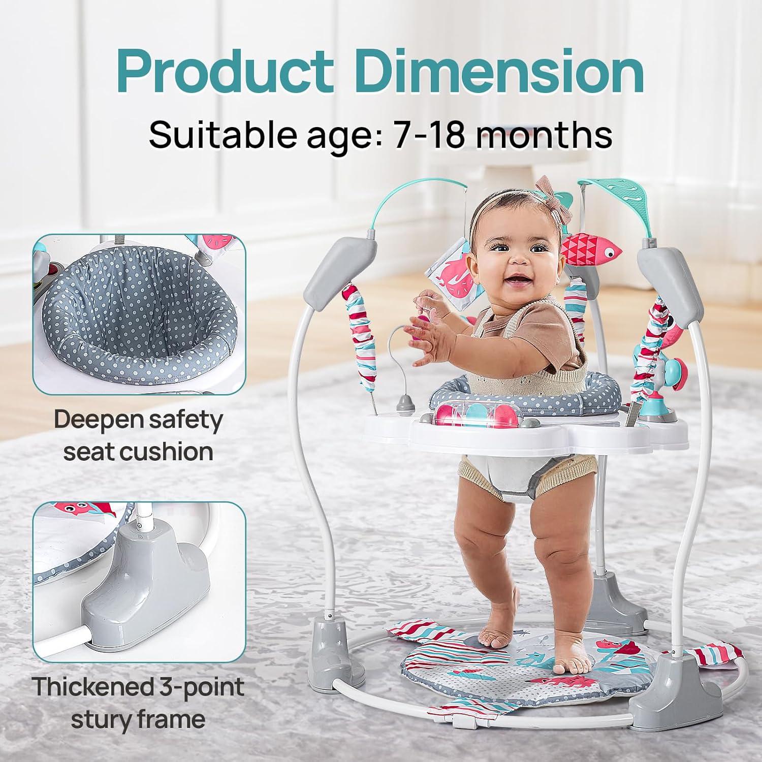 Centro de Actividad Portátil Rosa para Bebés 7-18 Meses