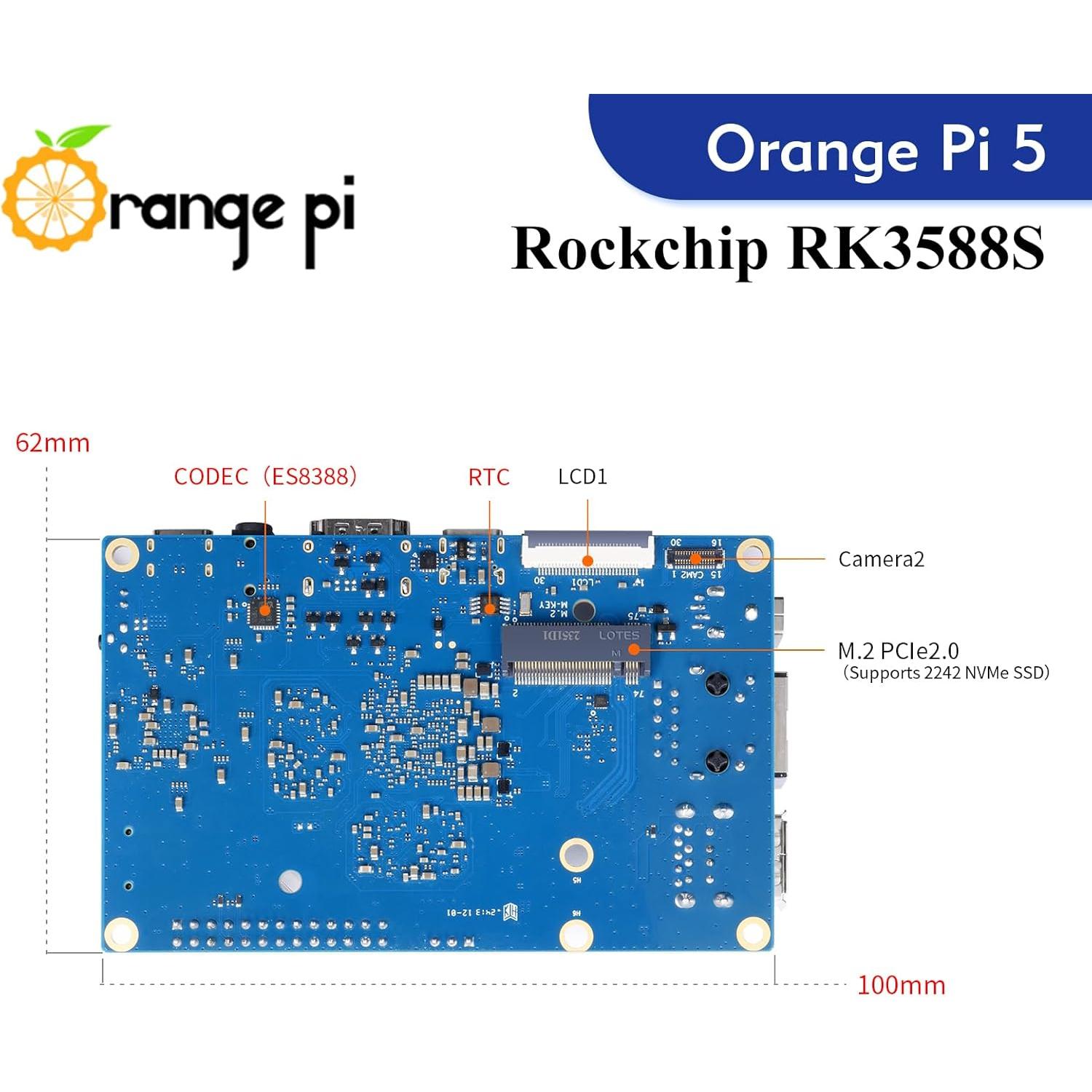 Mini PC Orange Pi 5 4GB Rockchip RK3588S 8 Núcleos 64 Bit