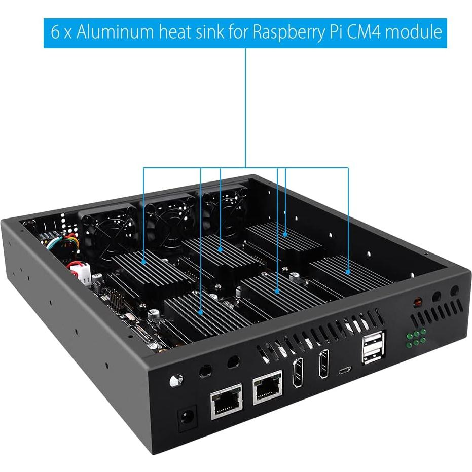 Kit Caja ITX GeeekPi para Placa Super6C con 3 Ventiladores