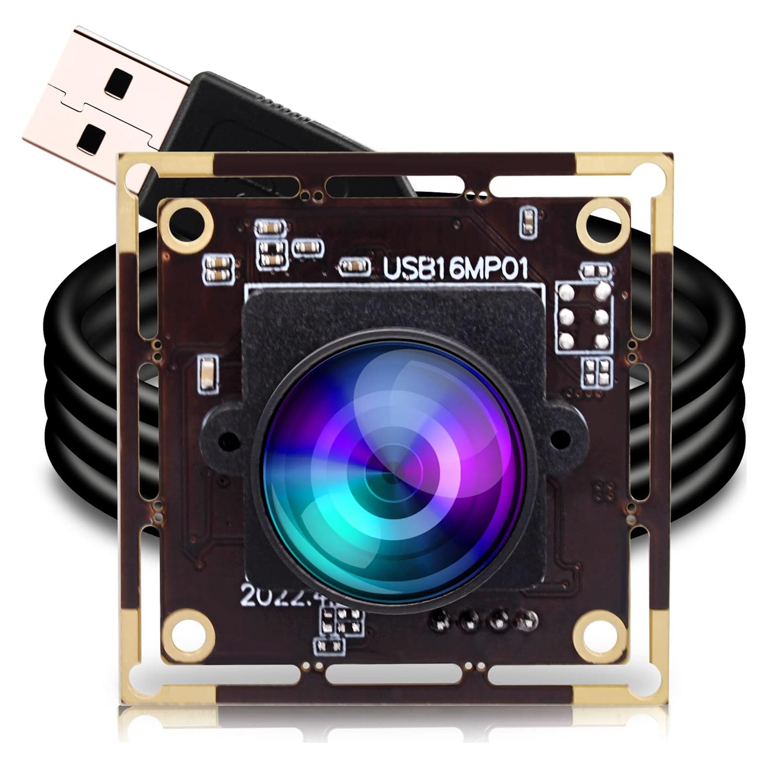 Cámara USB ELP 16MP Gran Angular 180° Ultra HD para PC
