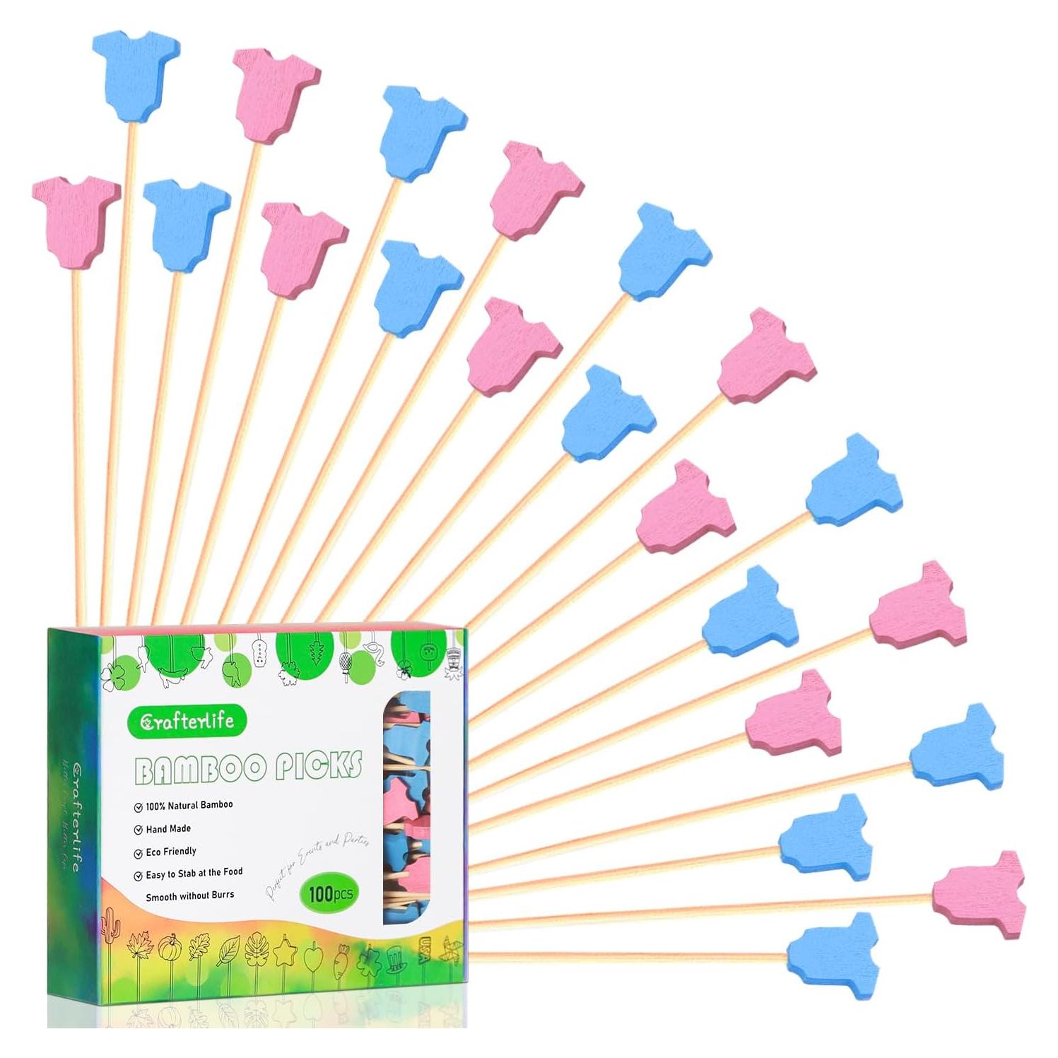 Palillos de cóctel Bambú 100 unidades Revelación de género