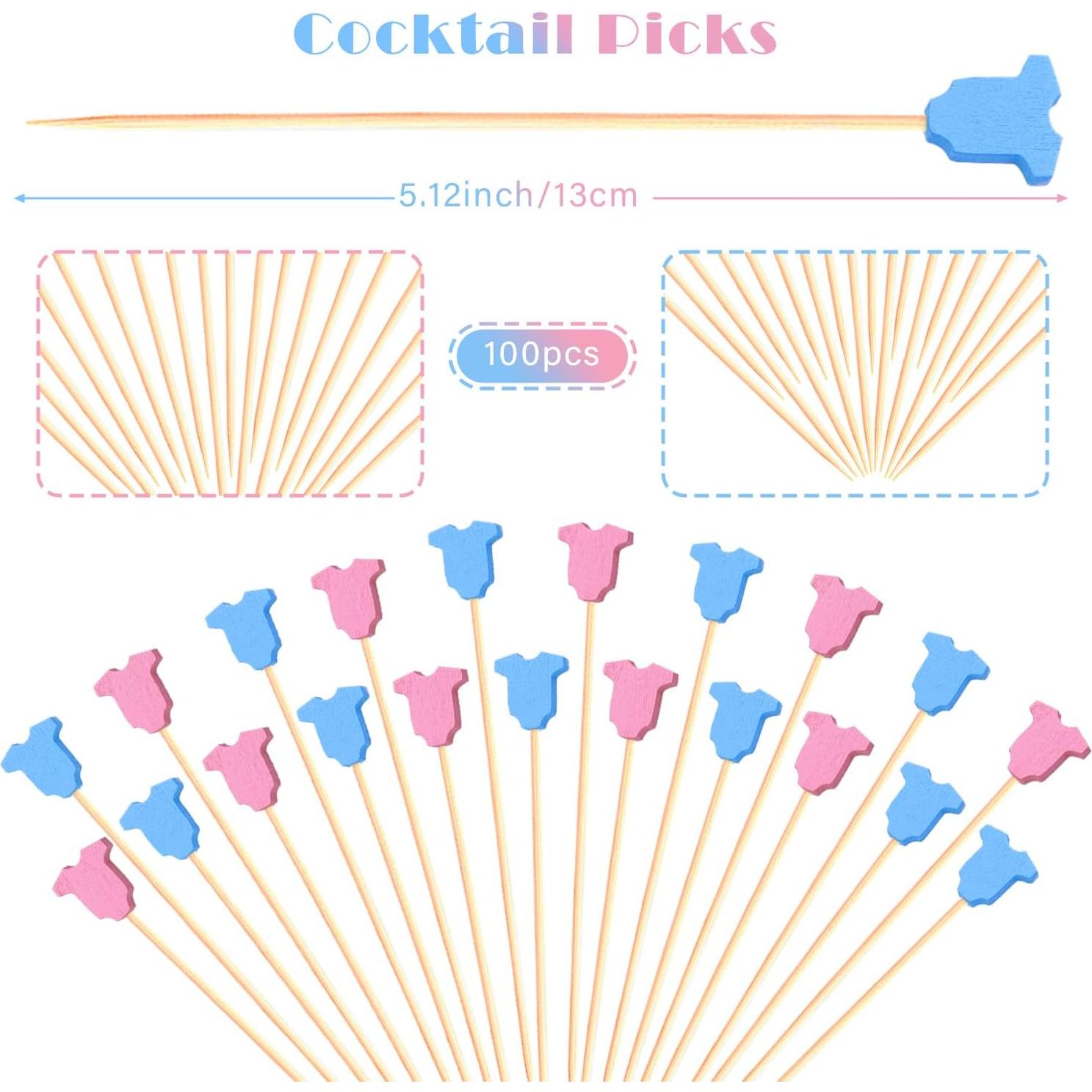 Palillos de cóctel Bambú 100 unidades Revelación de género
