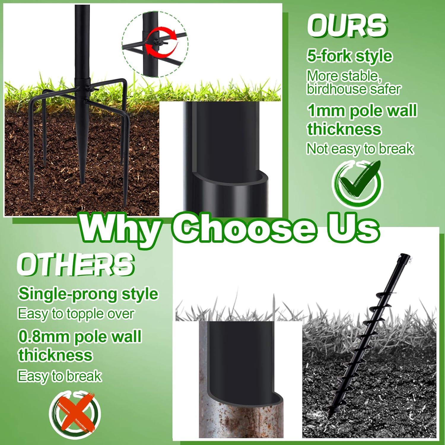 Poste para Comedero de Aves PAMASE 172,72 cm Ajustable