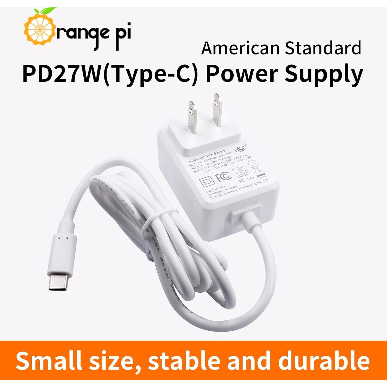 Adaptador de Alimentación Type-C 27W Orange Pi - Cargador Rápido