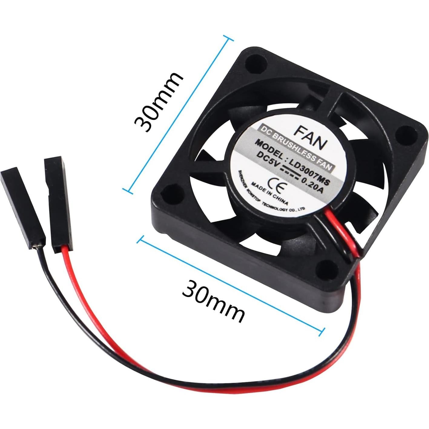 6 Ventiladores de Refrigeración AITIAO 30x30mm para Raspberry Pi