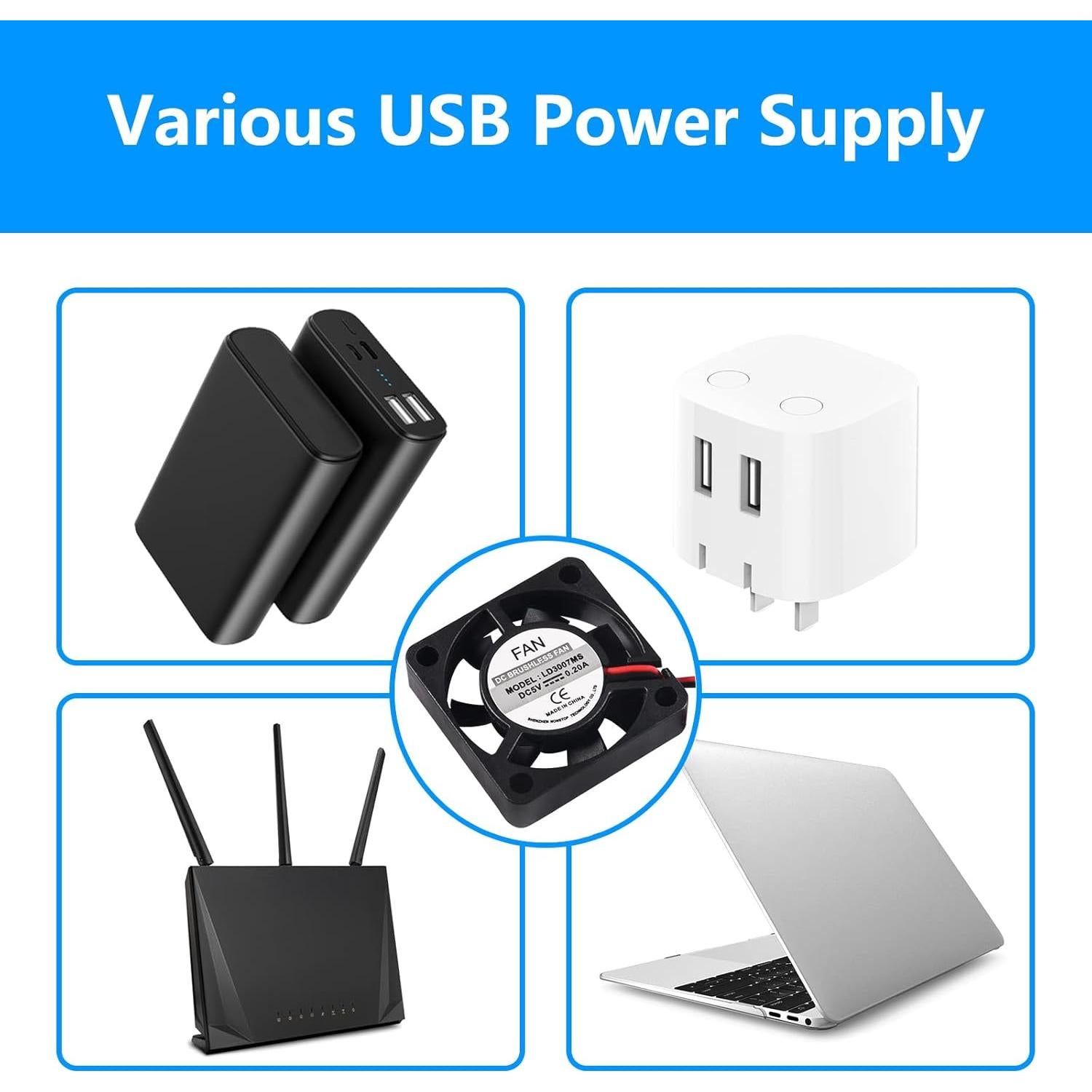 6 Ventiladores de Refrigeración AITIAO 30x30mm para Raspberry Pi