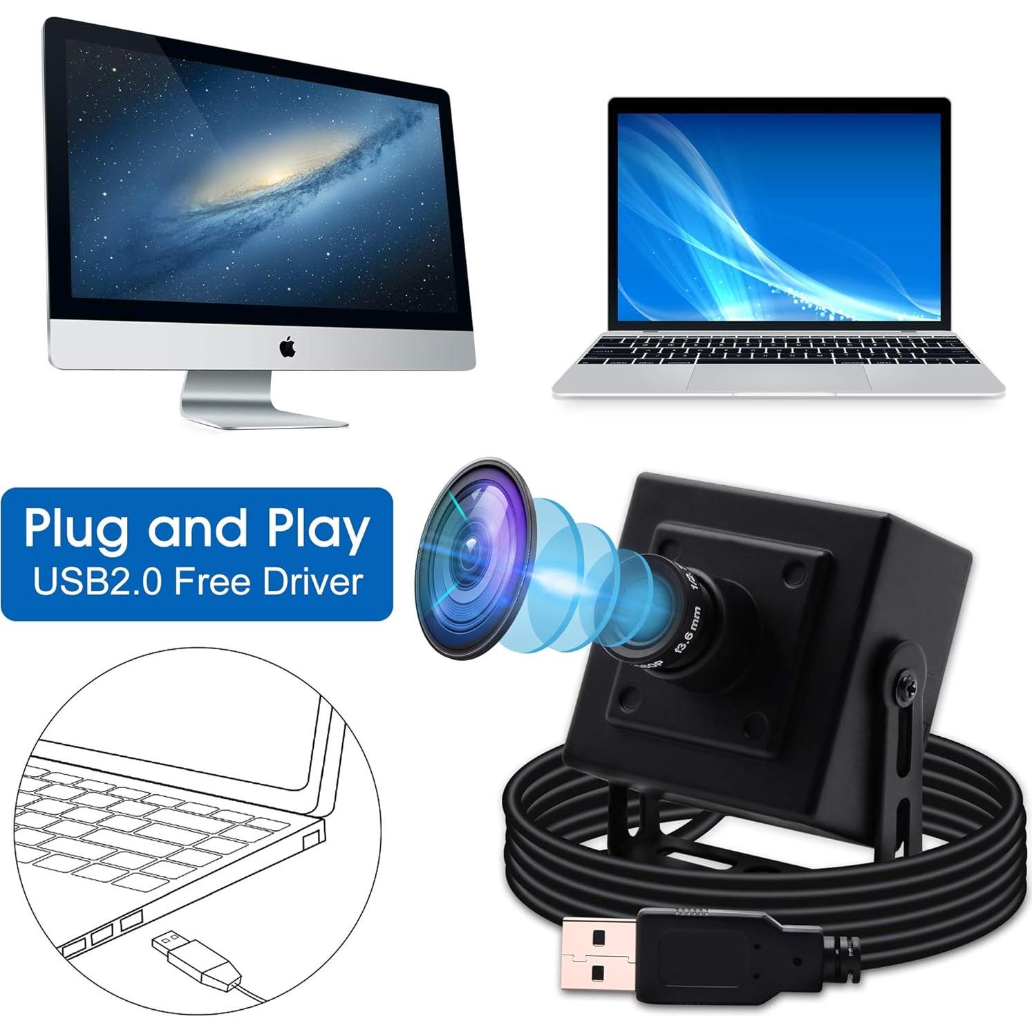 Cámara USB 4K IEights con lente ojo de pez 170° HD