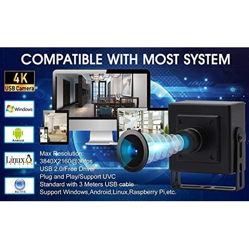 Cámara USB 4K IEights con lente ojo de pez 170° HD