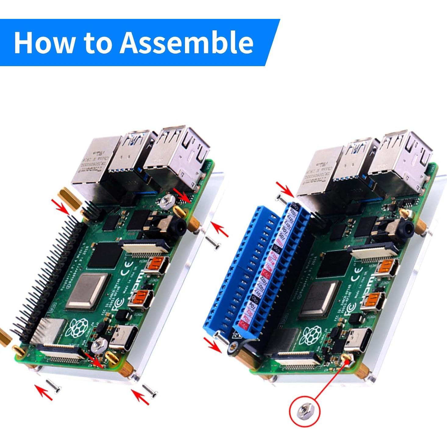 Placa de Expansión GPIO YELUFT para Raspberry Pi 4B/3B - Mini Terminal