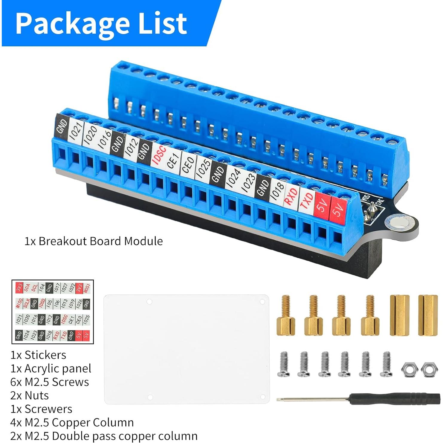 Placa de Expansión GPIO YELUFT para Raspberry Pi 4B/3B - Mini Terminal