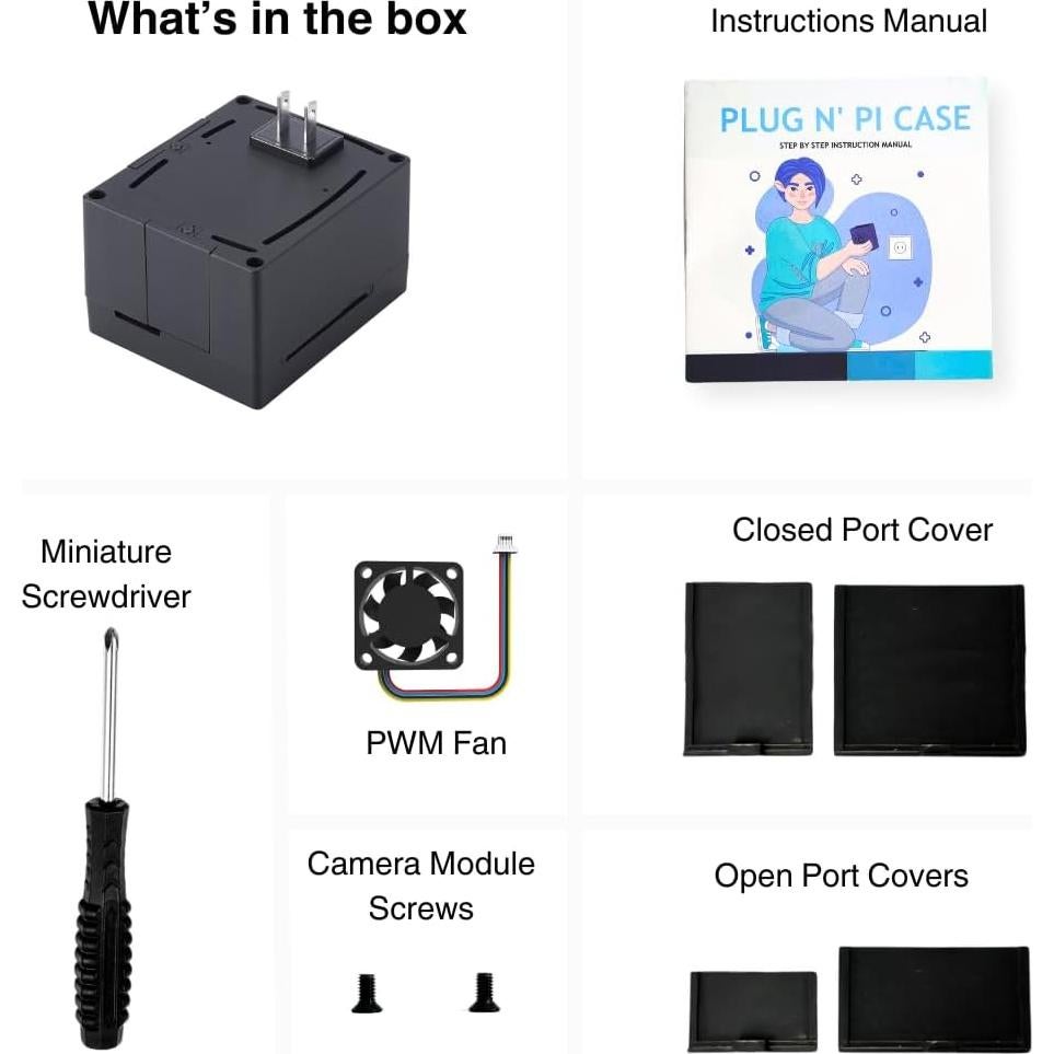 Estuche y Fuente de Alimentación Vilros para Raspberry Pi 5 Negro
