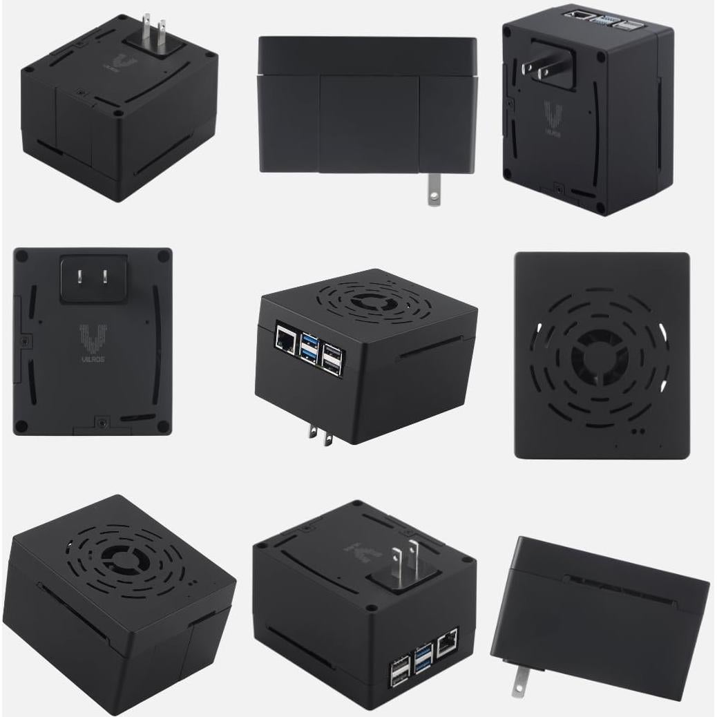 Estuche y Fuente de Alimentación Vilros para Raspberry Pi 5 Negro