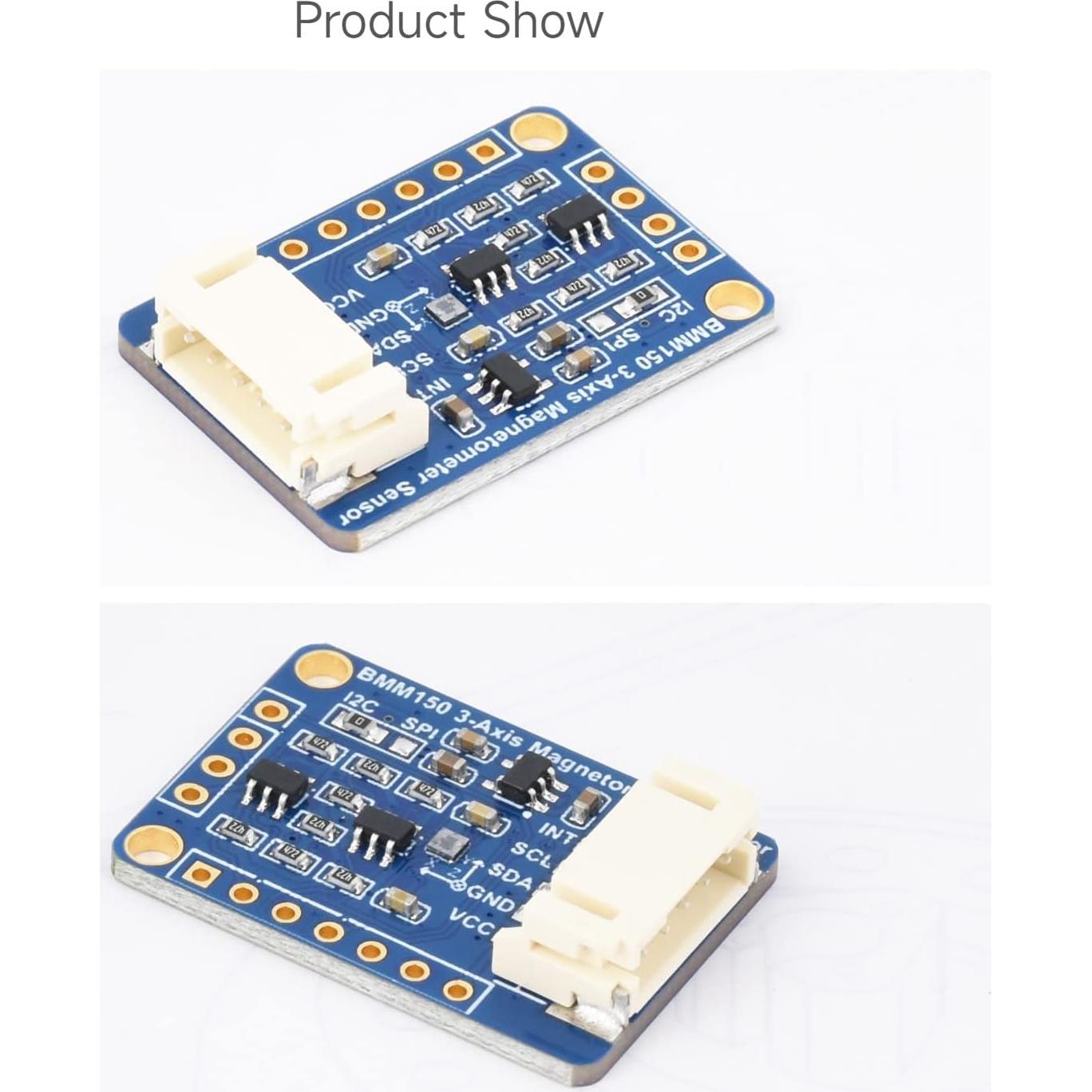 BMM150 3-Axis Magnetometer Sensor, Compatible with Raspberry Pi 5/4B/3B/Zero/Zero W/Zero 2W/Pico/Pico W/Pico WH, Digital Compass Sensor, Magnetic Field Measurement