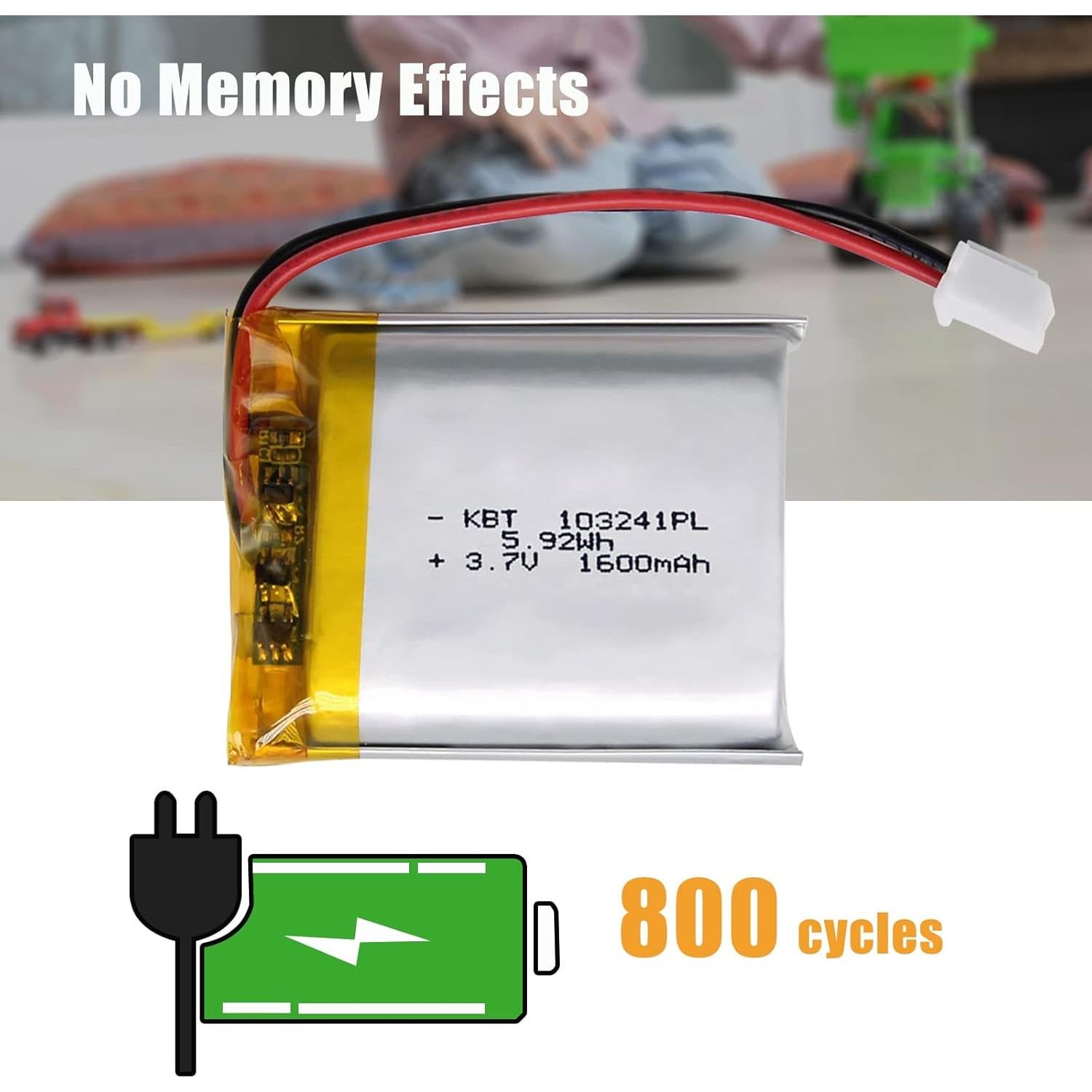 Batería de polímero de litio KBT 3.7V 1600mAh 103241PL