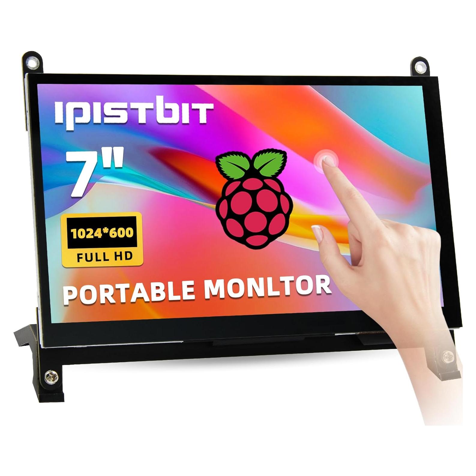Monitor LCD 7" iPistBit 1024x600 para Raspberry Pi y Mini PCs