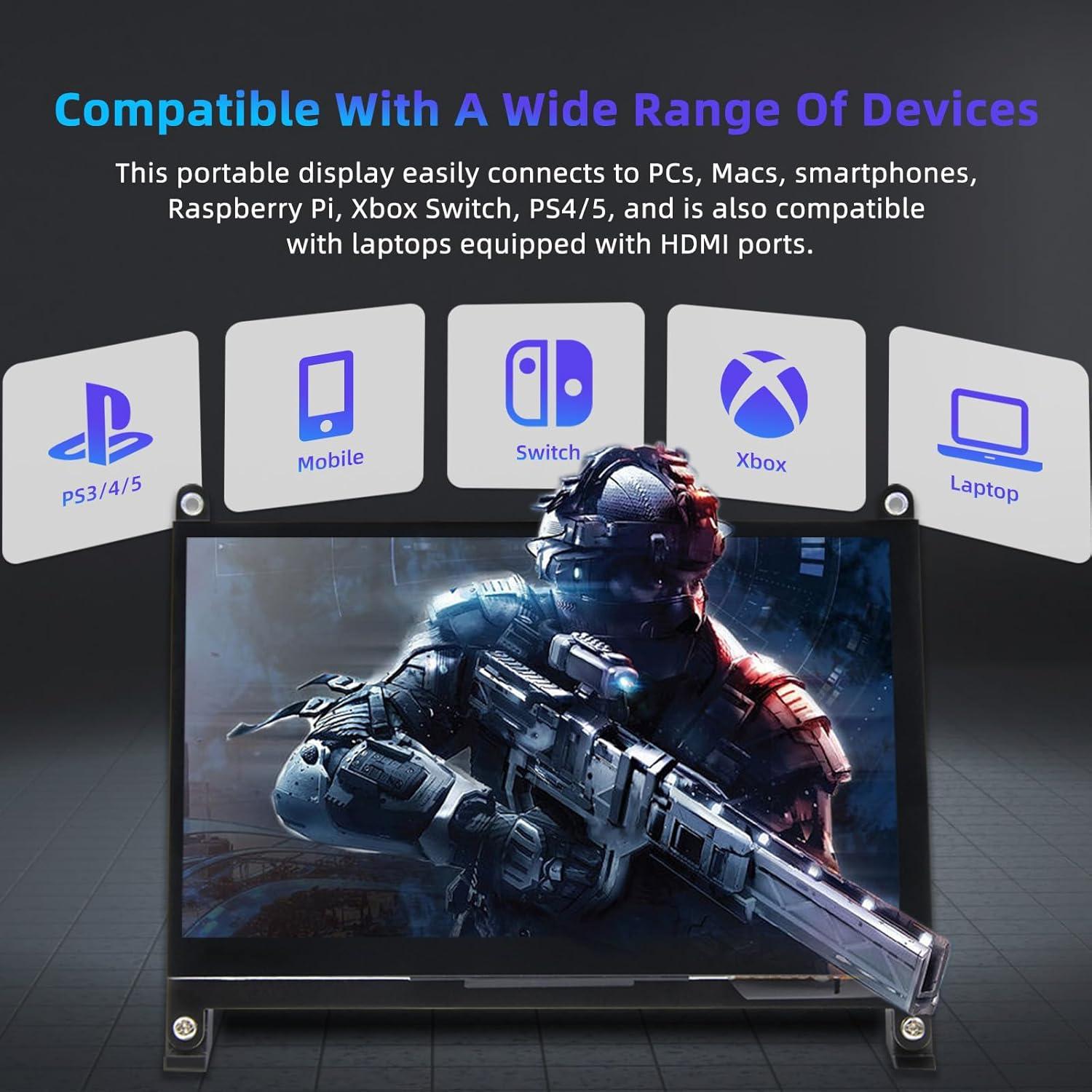 Monitor LCD 7" iPistBit 1024x600 para Raspberry Pi y Mini PCs