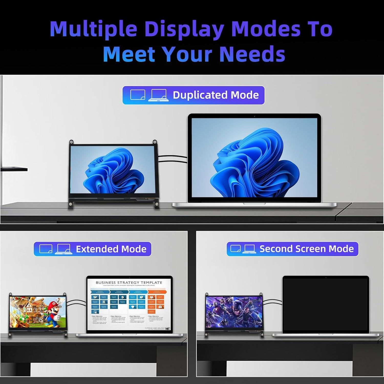 Monitor LCD 7" iPistBit 1024x600 para Raspberry Pi y Mini PCs