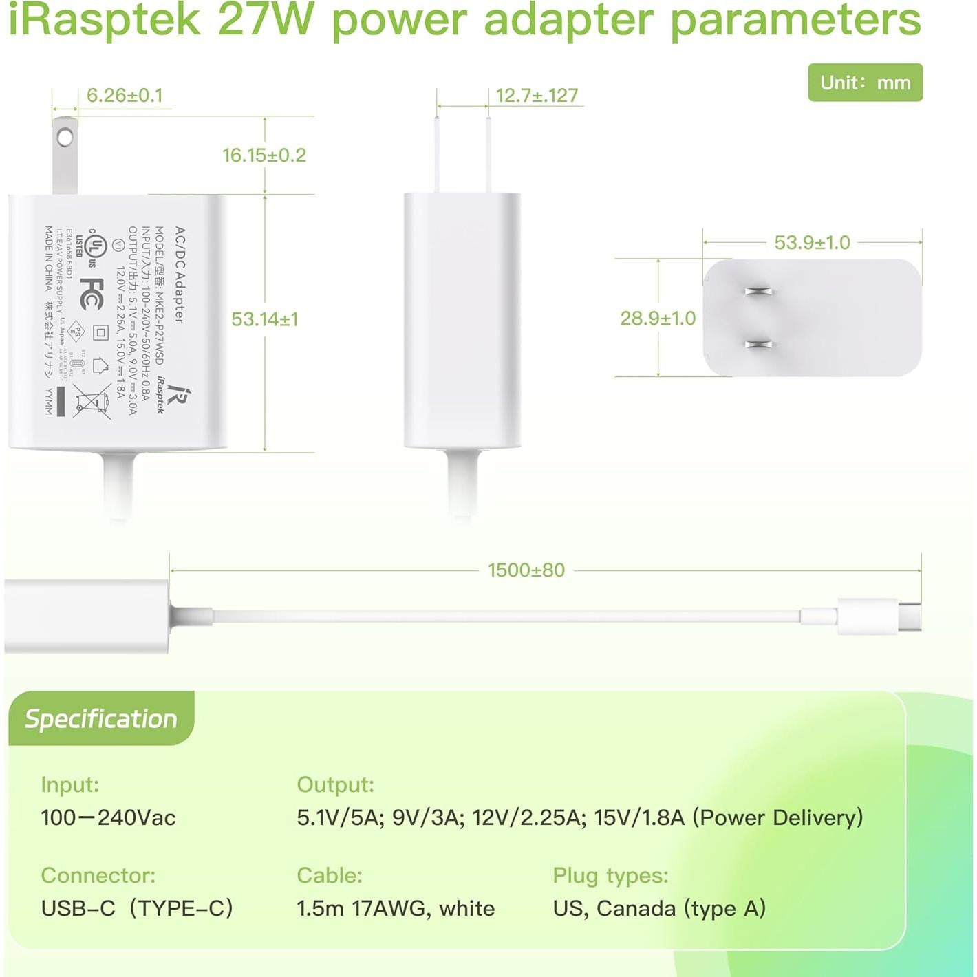 Kit Accesorios iRasptek para Raspberry Pi 5 - Caja Metal, Enfriador y Fuente 27W