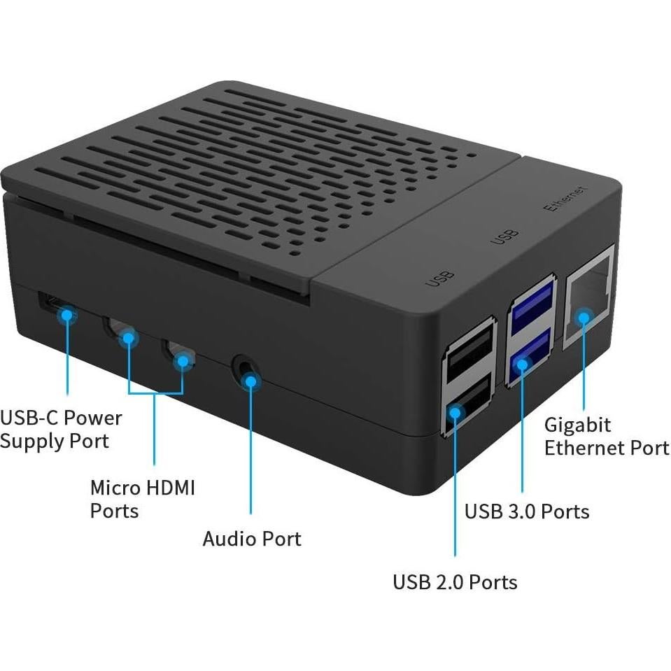Caja GeeekPi para Raspberry Pi 4 con Ventilador y Disipadores