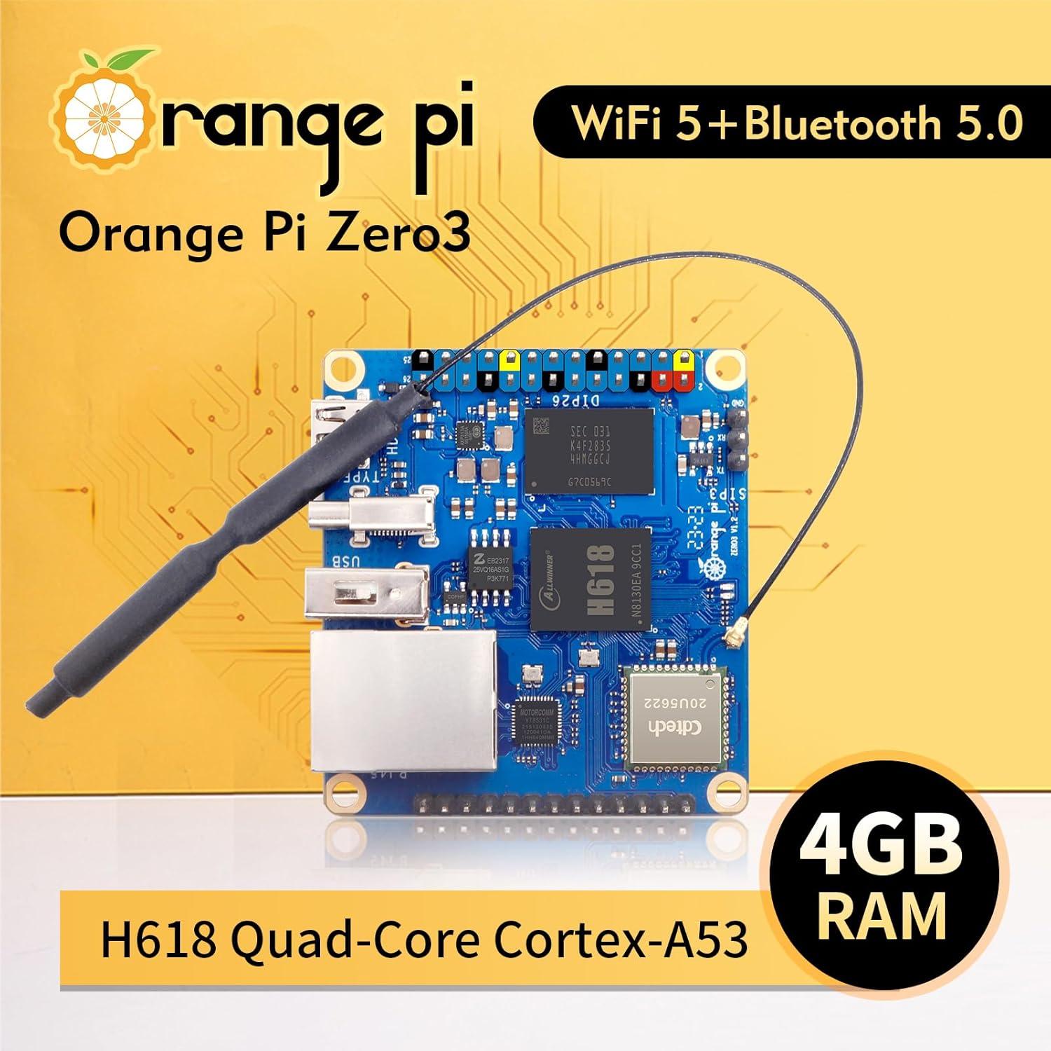 Computadora de Placa Única Orange Pi Zero 3 4G 4GB 4K