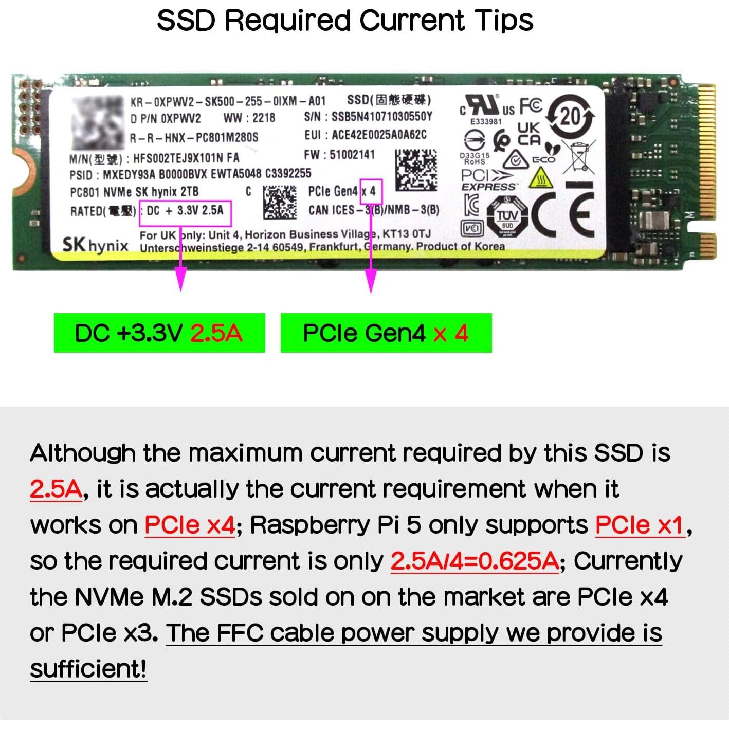 Geekworm X1001 Placa HAT PCIe M.2 NVMe para Raspberry Pi 5