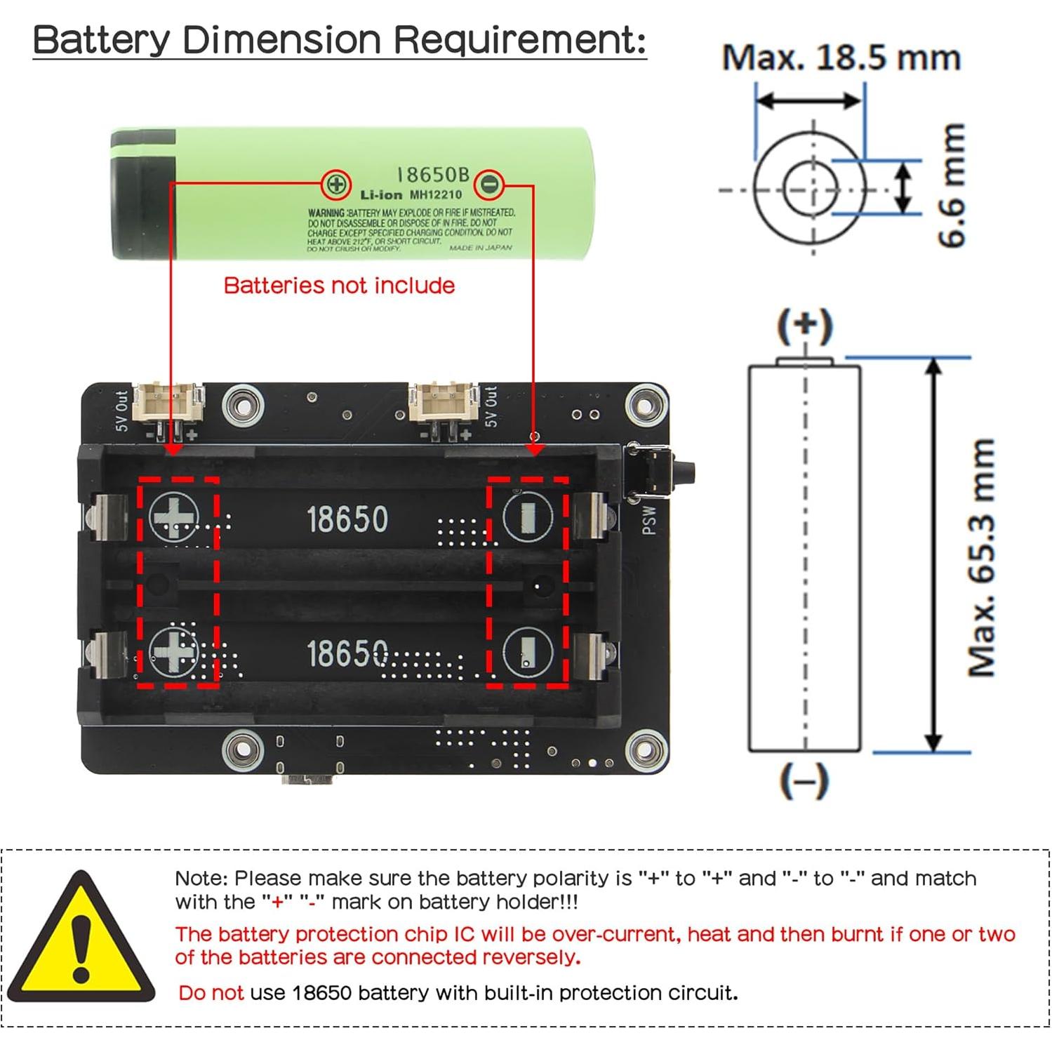 Geekworm X1200 UPS HAT para Raspberry Pi 5 - 5V 5A Salida