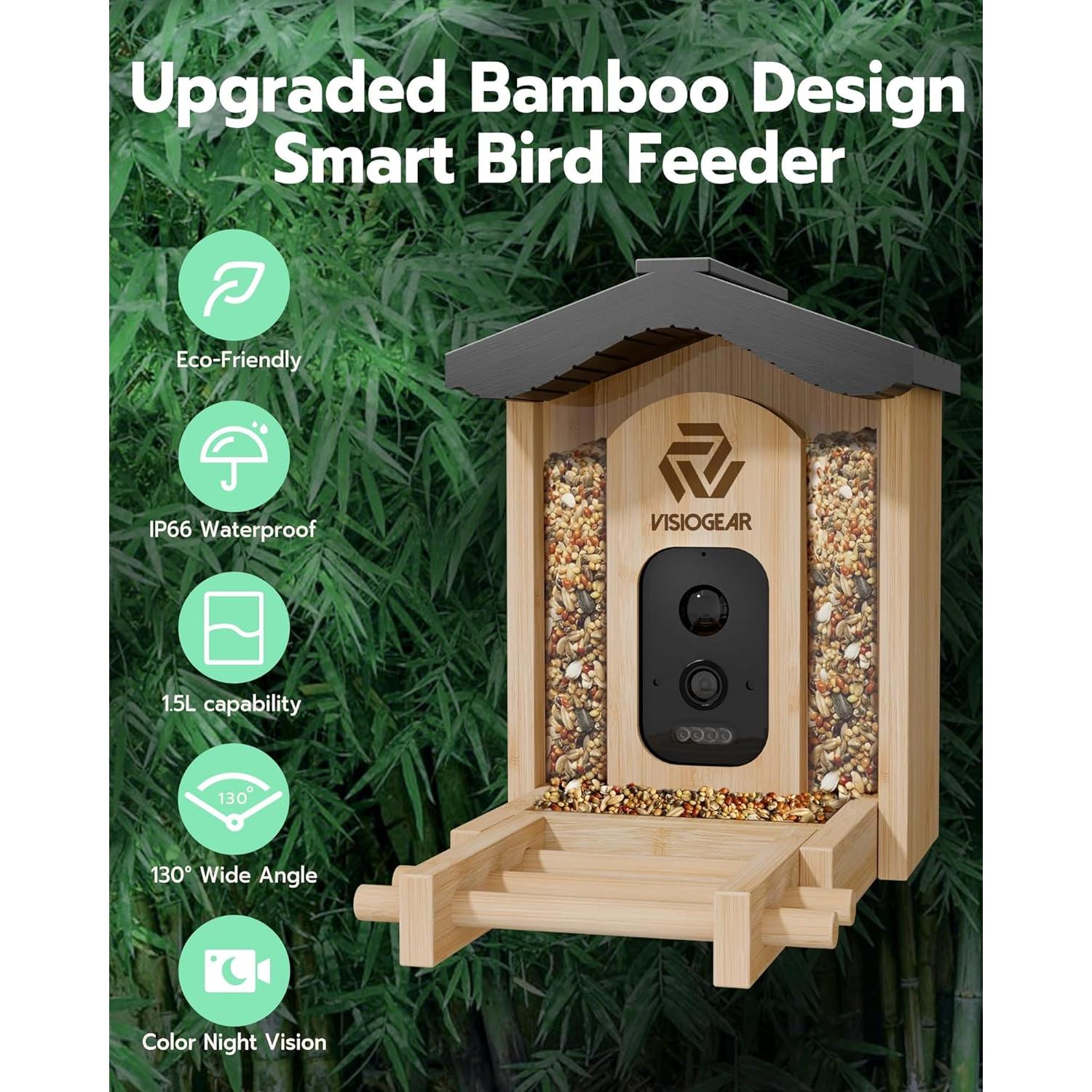 Comedero Inteligente para Aves VISIOGEAR con Cámara HD