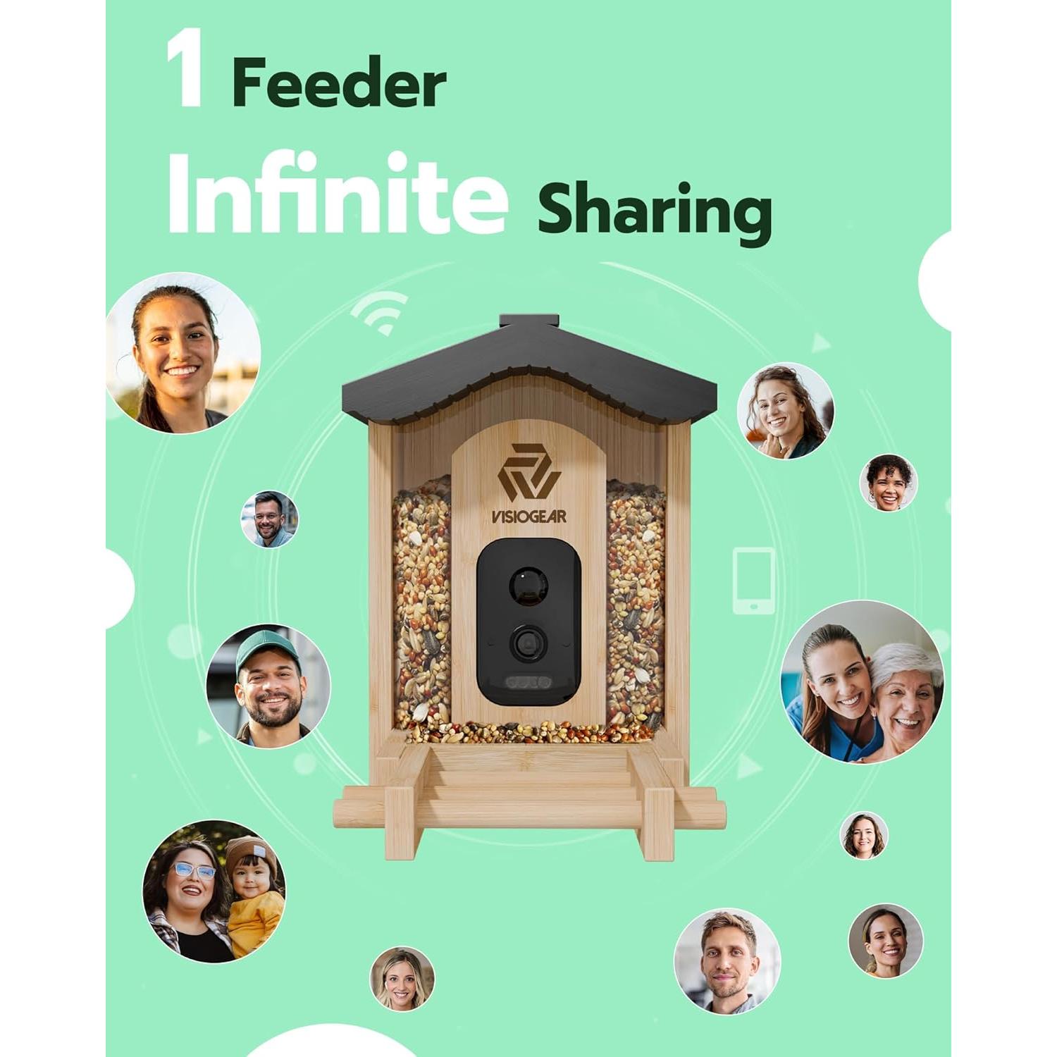 Comedero Inteligente para Aves VISIOGEAR con Cámara HD