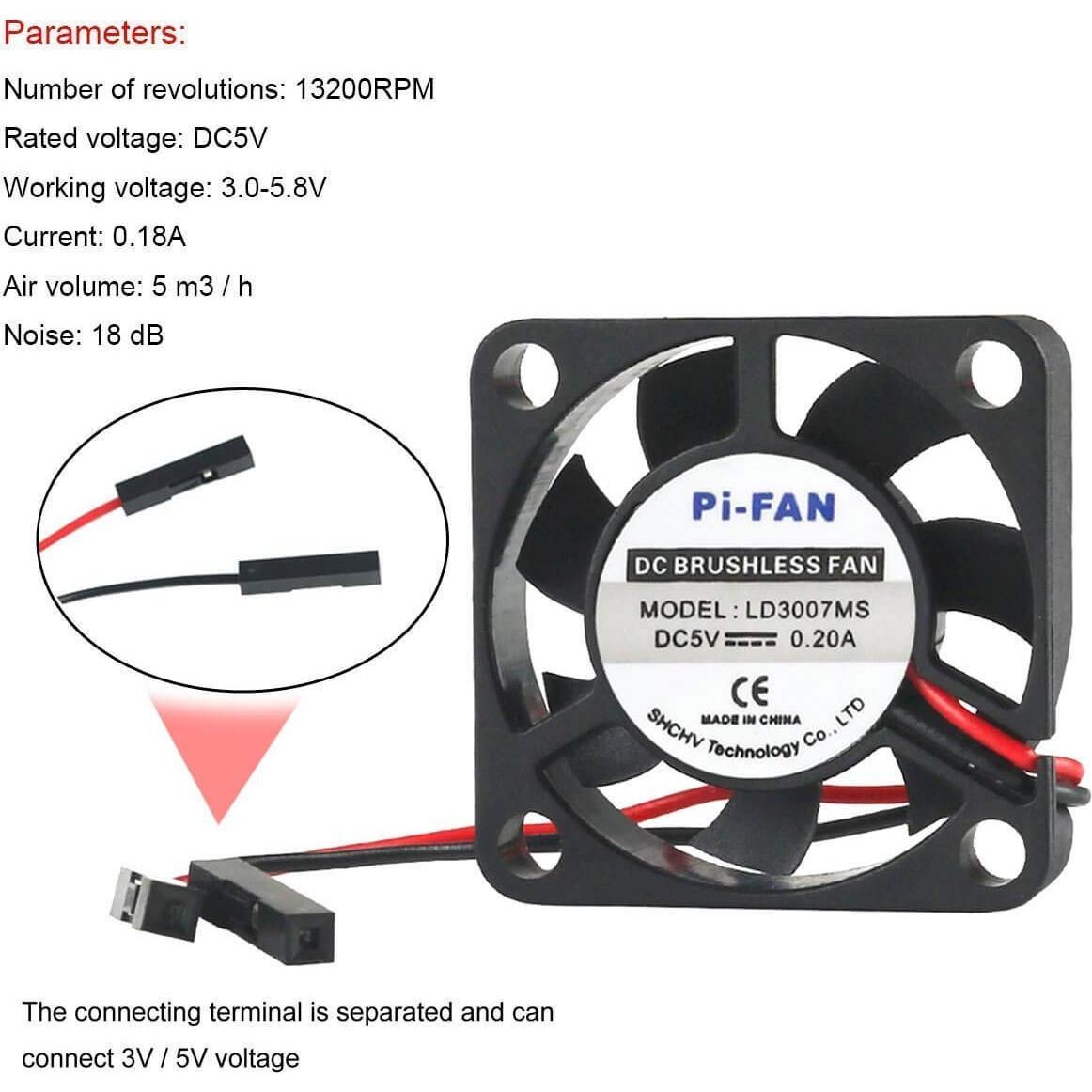 Ventilador Sin Escobillas MakerFocus para Raspberry Pi 5/4B/3 - 2 Pcs