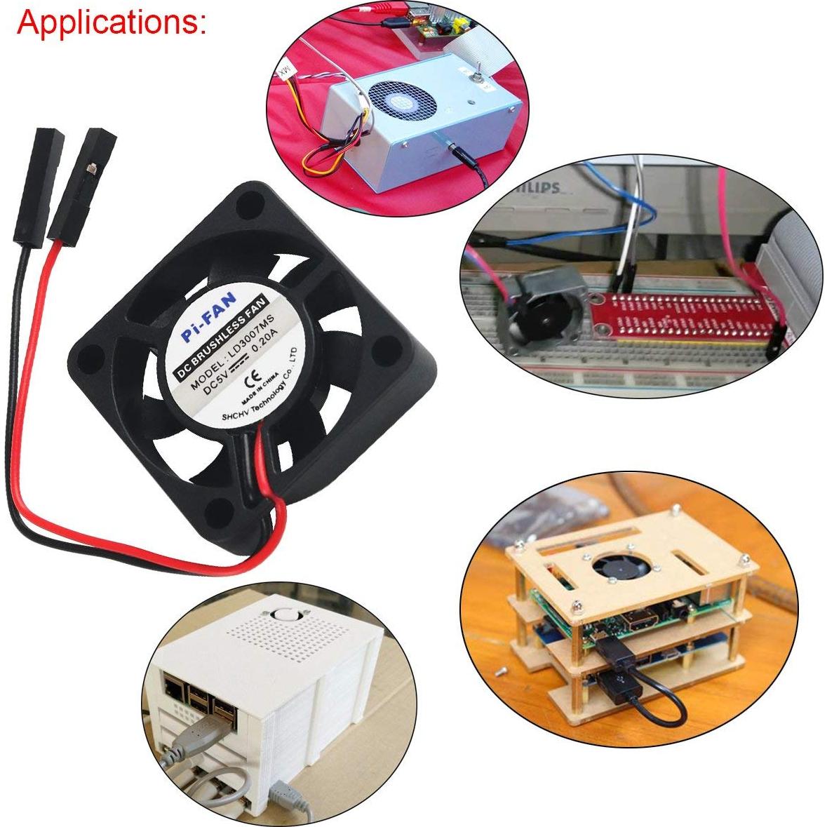 Ventilador Sin Escobillas MakerFocus para Raspberry Pi 5/4B/3 - 2 Pcs