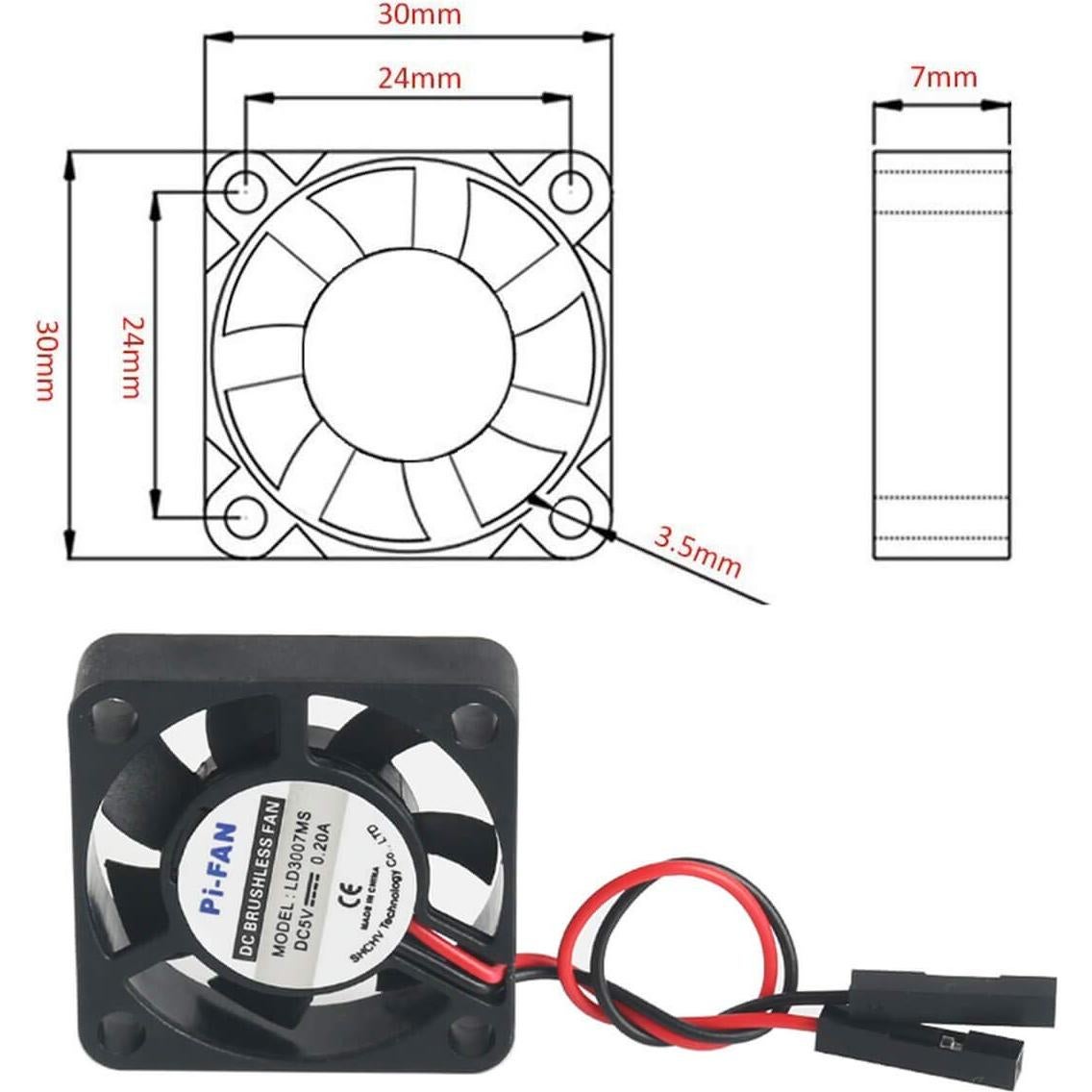 Ventilador Sin Escobillas MakerFocus para Raspberry Pi 5/4B/3 - 2 Pcs
