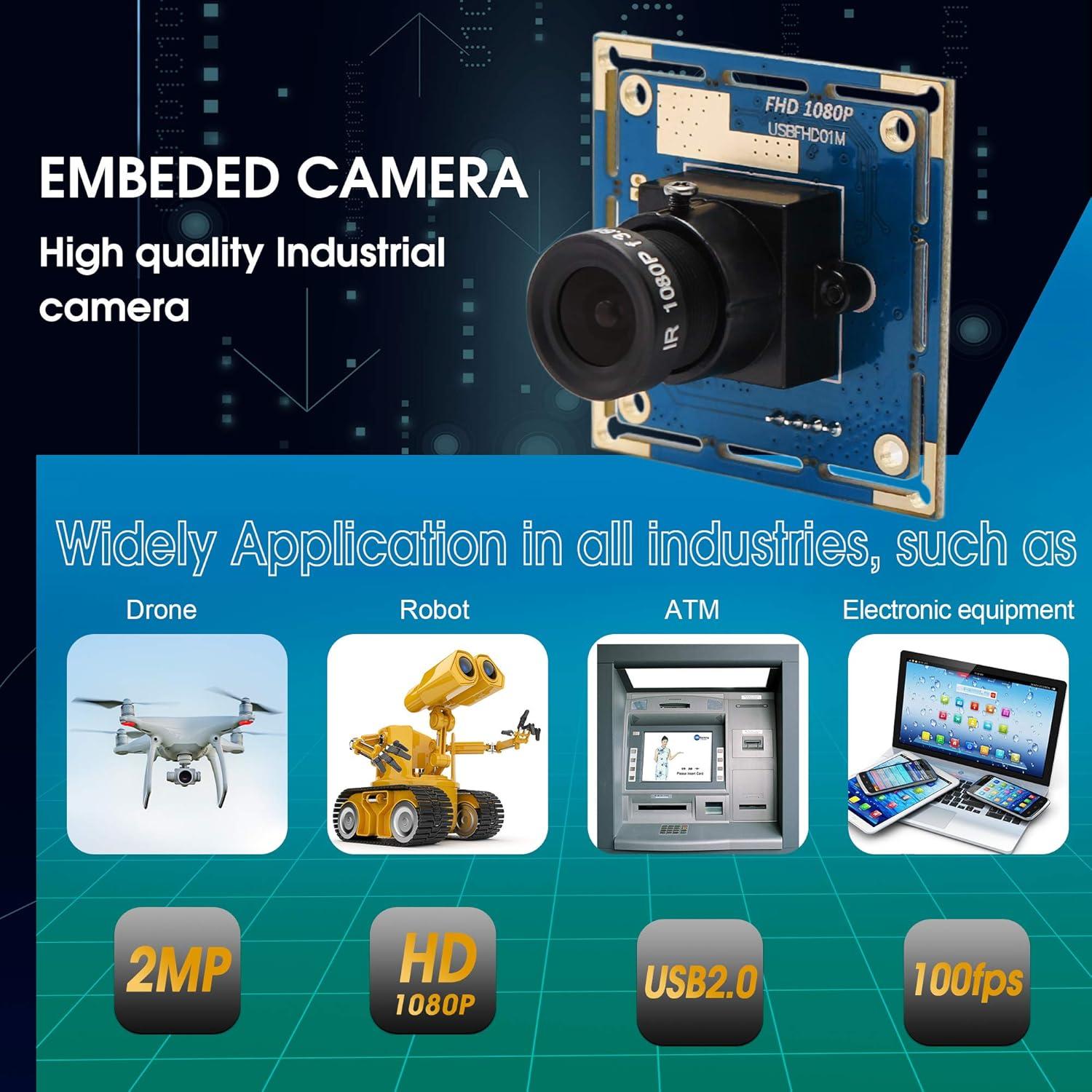 Módulo de Cámara USB 1080P Gran Angular 3.6mm Webcamera