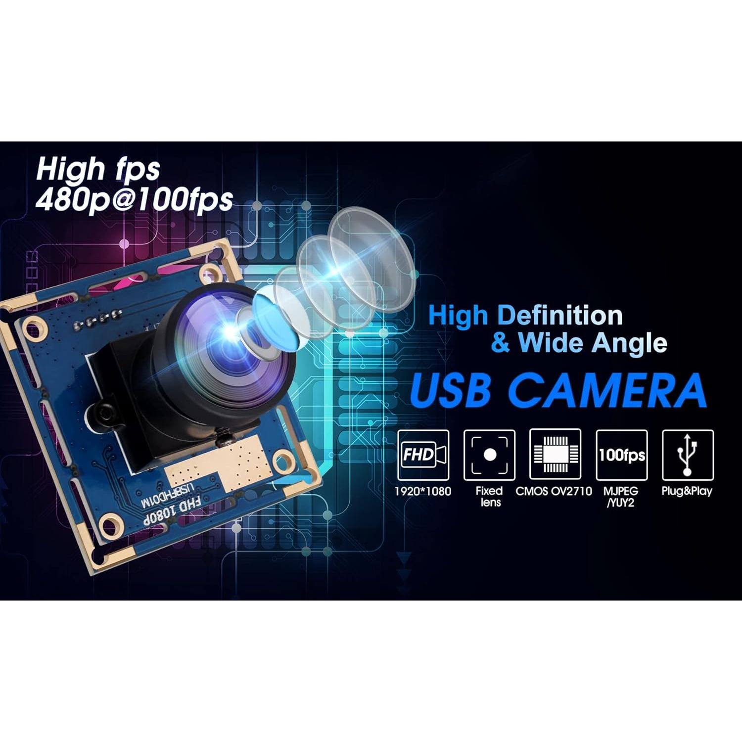 Módulo de Cámara USB 1080P Gran Angular 3.6mm Webcamera