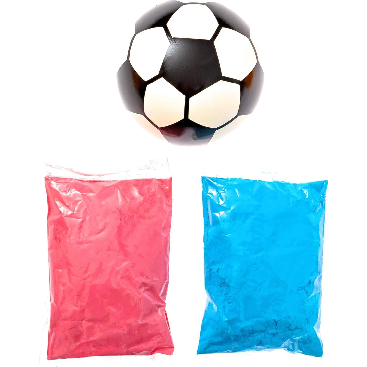Pelota de Fútbol Revelación de Género + Polvo Rosa y Azul