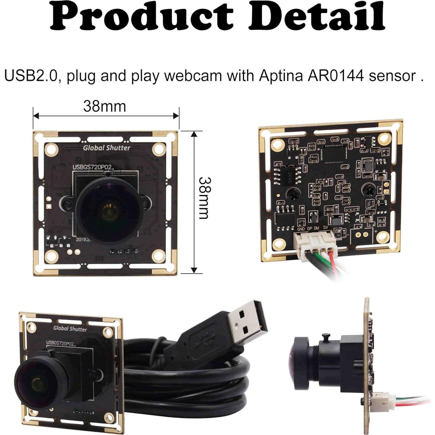 Módulo de Cámara USB IFWATER 720P Gran Angular 60fps