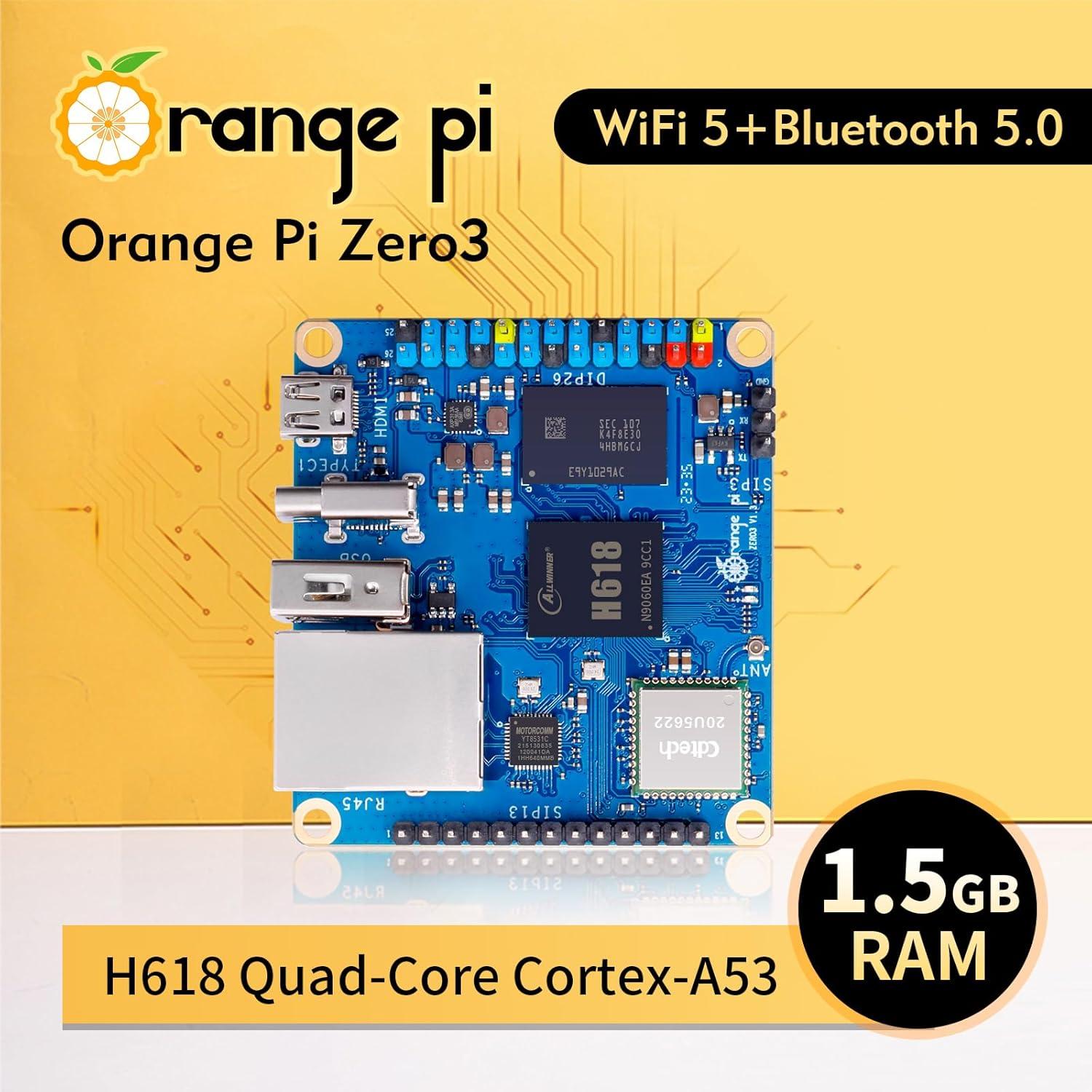 Placa de Desarrollo Orange Pi Zero 3 1.5GB RAM 4 Núcleos