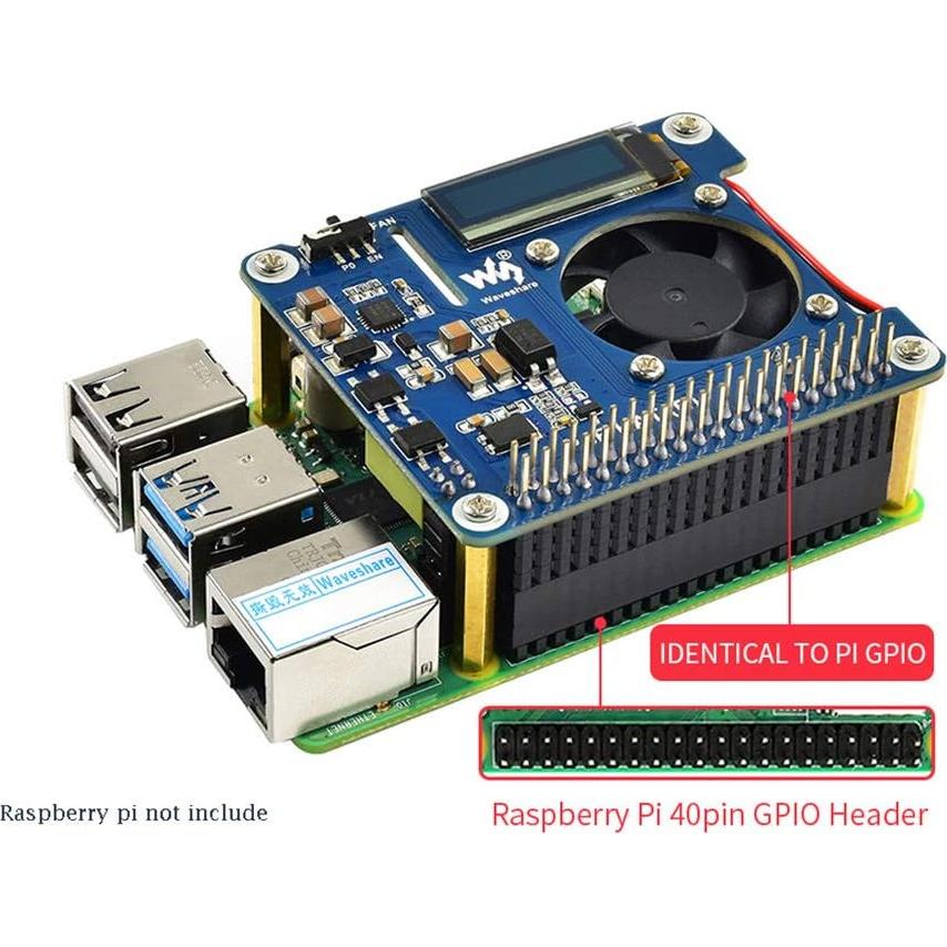 Power Over Ethernet HAT Coolwell para Raspberry Pi 3B+/4B
