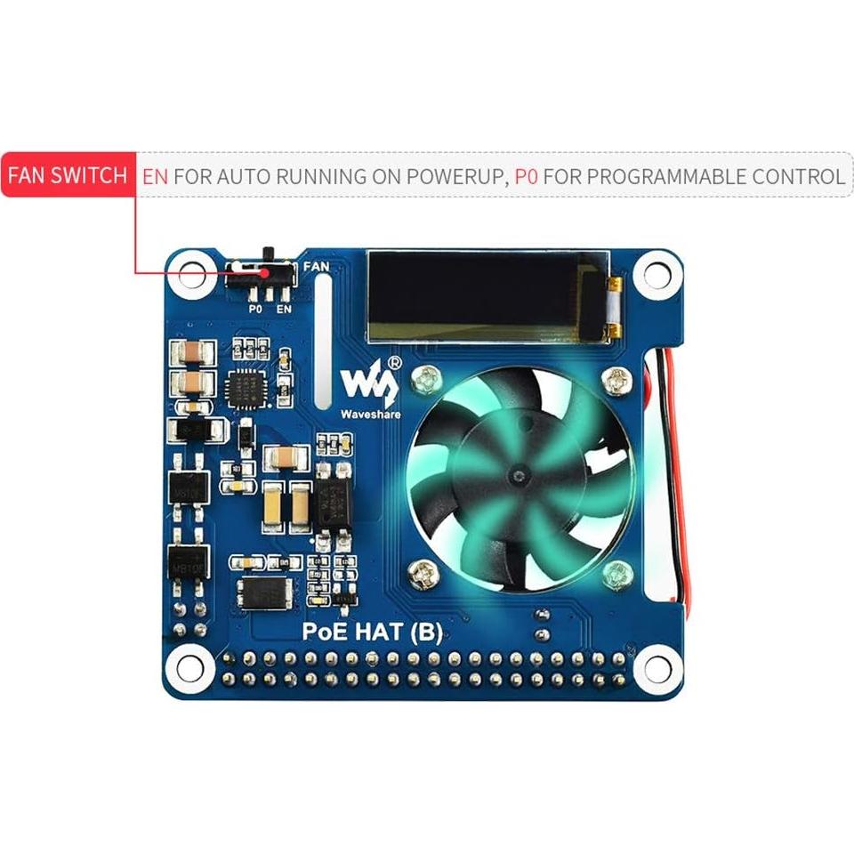 Power Over Ethernet HAT Coolwell para Raspberry Pi 3B+/4B