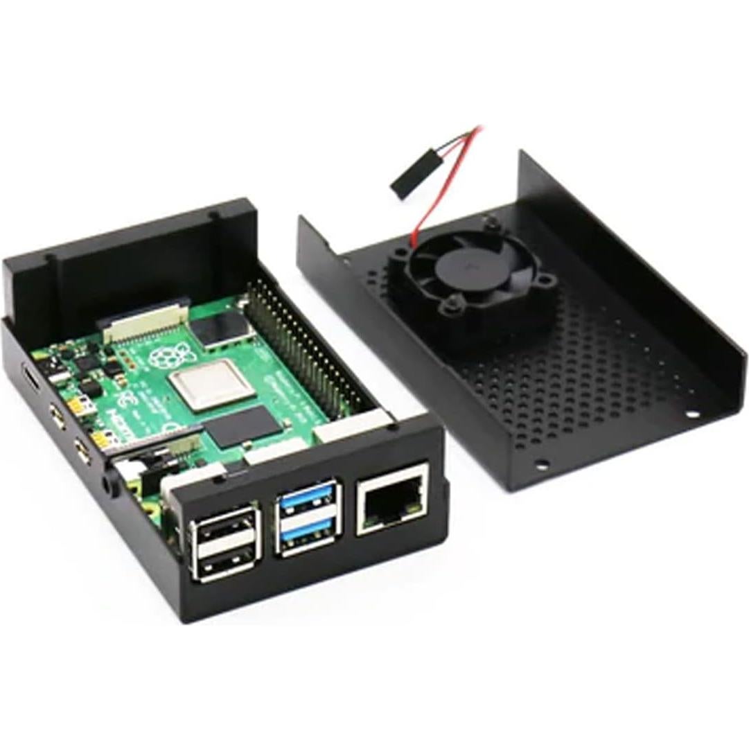 Caja de Aluminio ODS704 con Ventilador para Raspberry Pi 4B