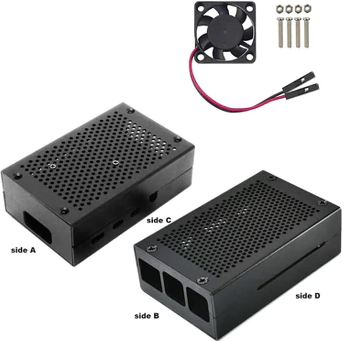Caja de Aluminio ODS704 con Ventilador para Raspberry Pi 4B