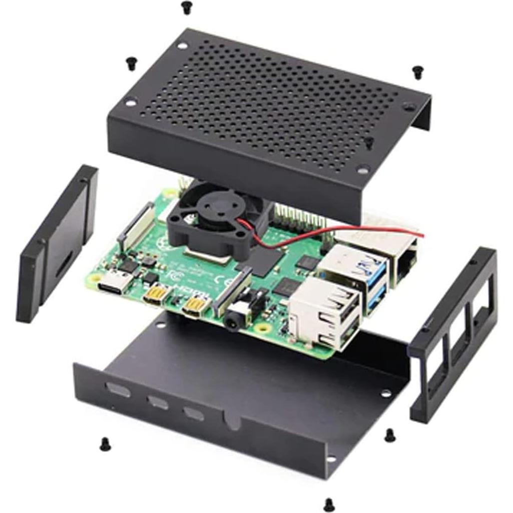 Caja de Aluminio ODS704 con Ventilador para Raspberry Pi 4B