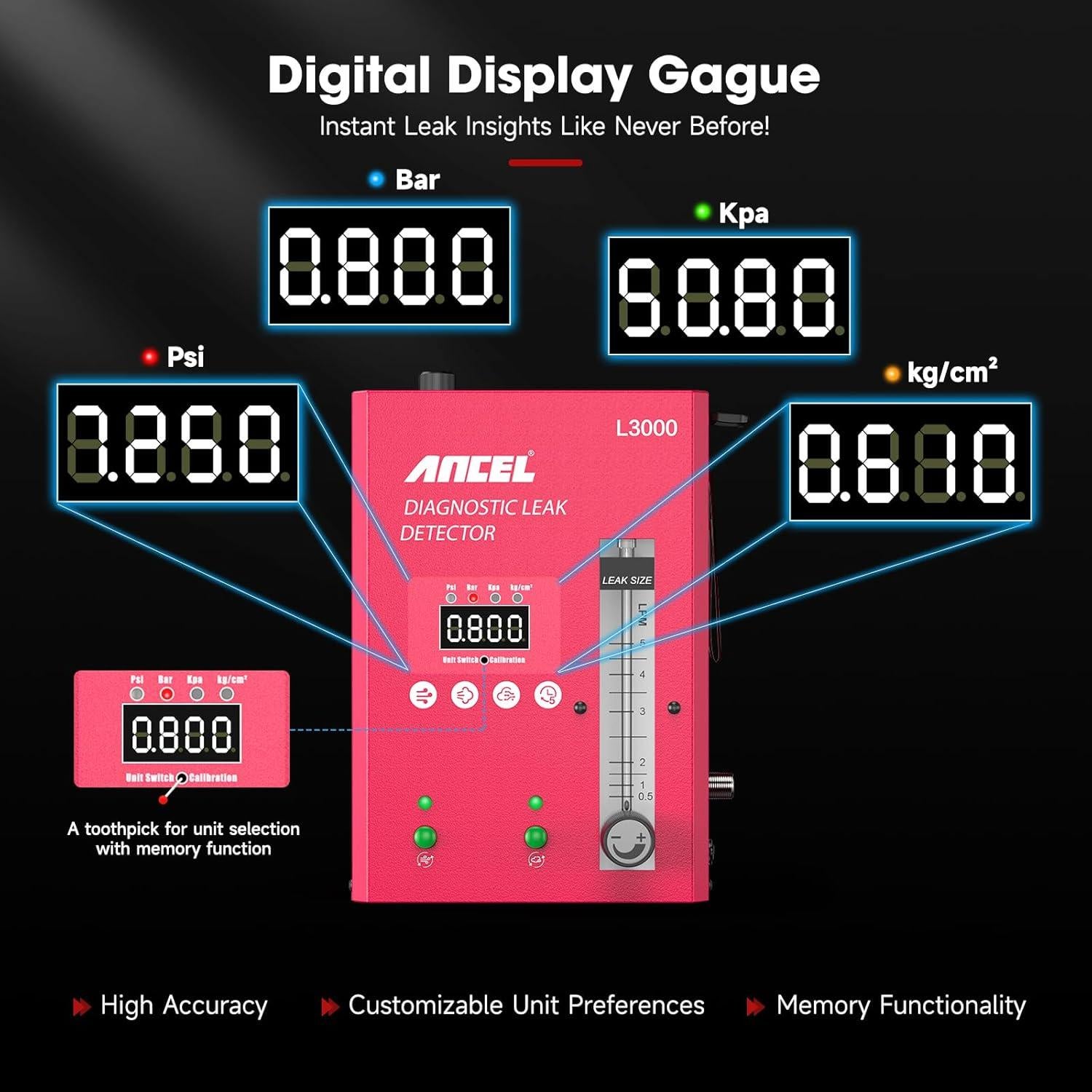 Máquina de Humo ANCEL L3000 con Manómetro Digital