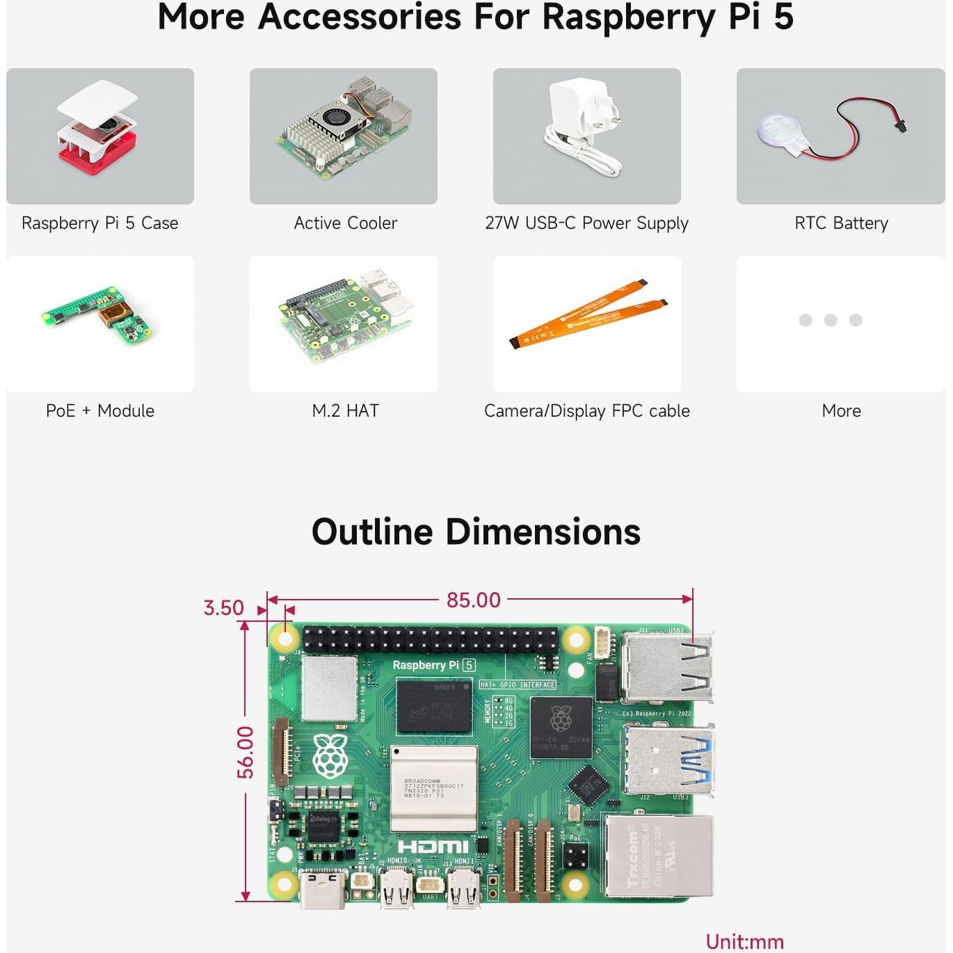 Kit AI Waveshare para Raspberry Pi 5 - Cámara, 64GB, Enfriador