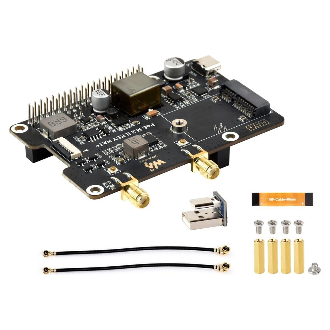 Adaptador PCIe a M.2 E Key PoE Waveshare para Raspberry Pi 5