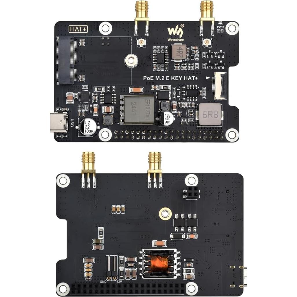 Adaptador PCIe a M.2 E Key PoE Waveshare para Raspberry Pi 5