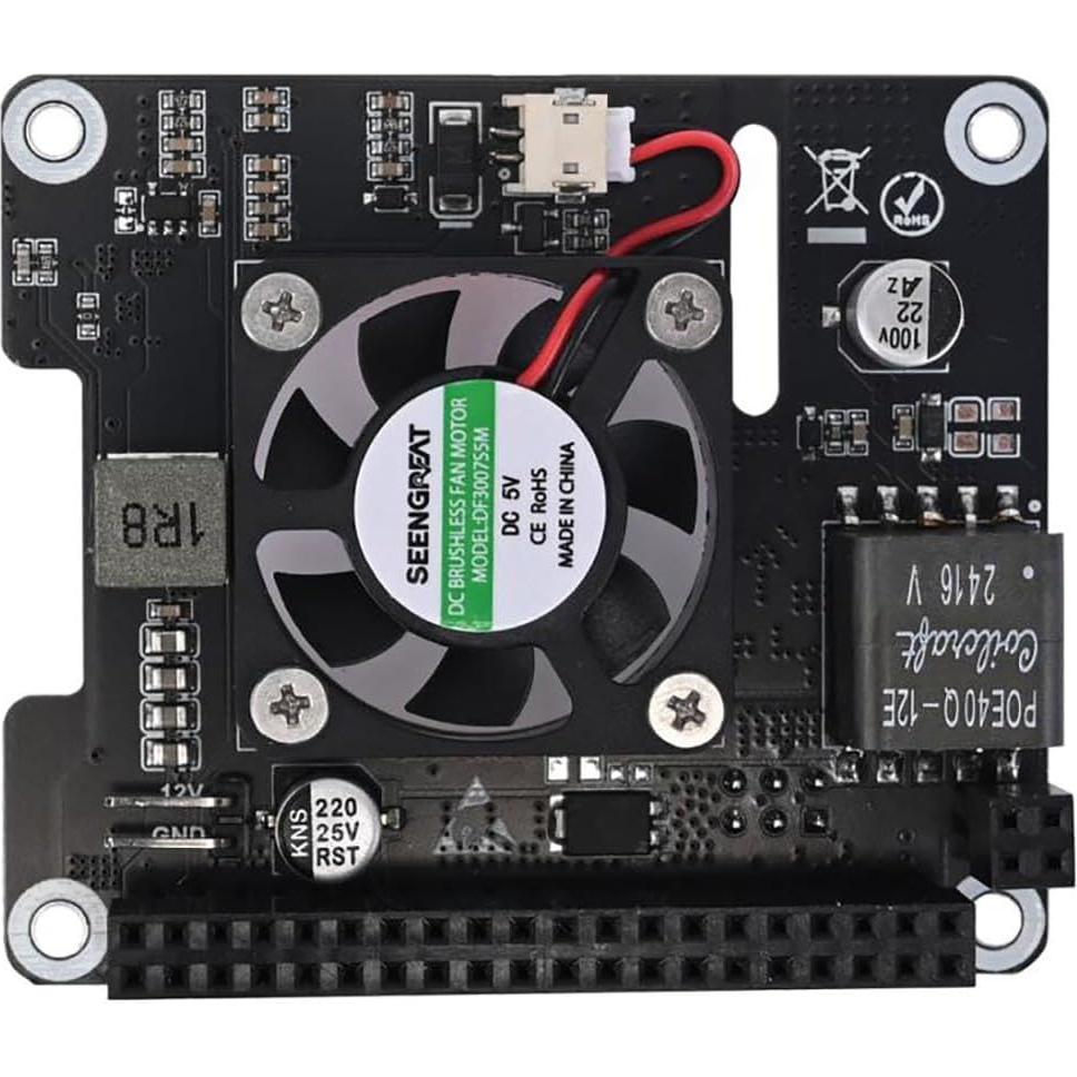 POE Fan HAT D LLidgermal para Raspberry Pi 4B/3B+ con Pantalla OLED