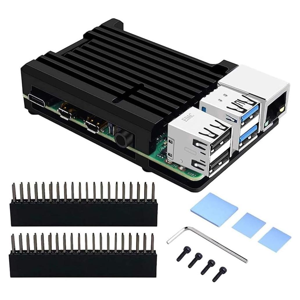 Caja de Aluminio GeeekPi para Raspberry Pi 4B/3B+/3B con Enfriamiento Pasivo