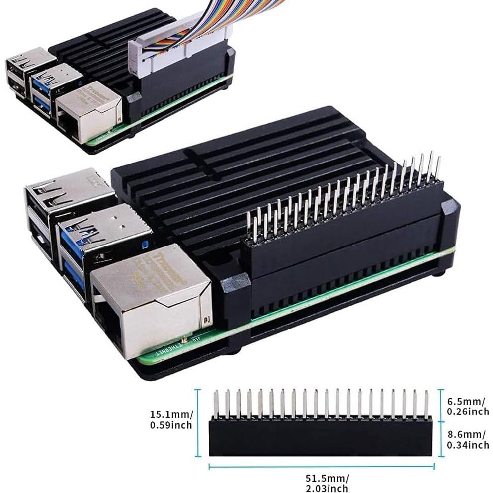 Caja de Aluminio GeeekPi para Raspberry Pi 4B/3B+/3B con Enfriamiento Pasivo