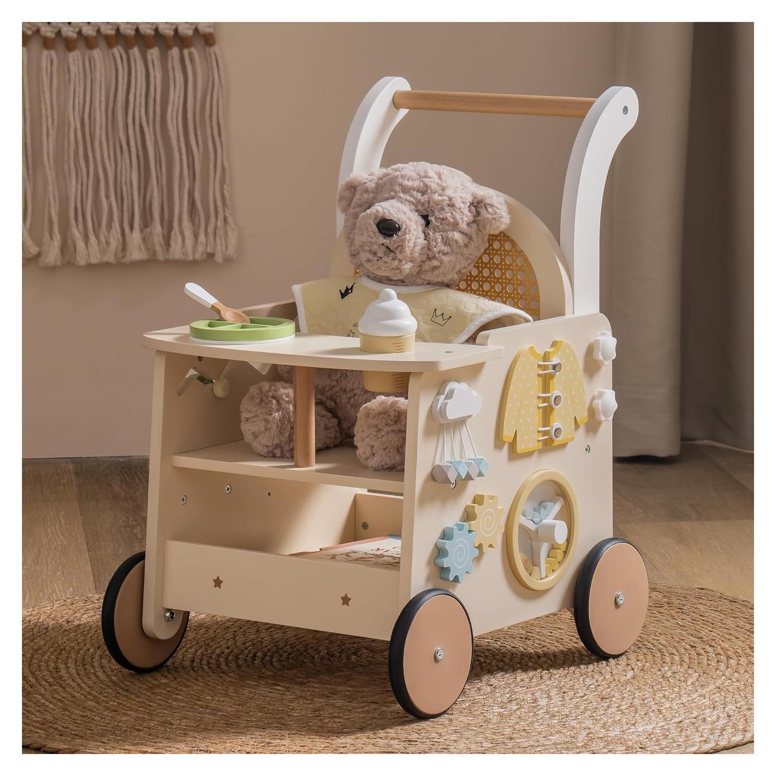 Andador de Madera ROBOTIME para Bebés con Freno de Seguridad